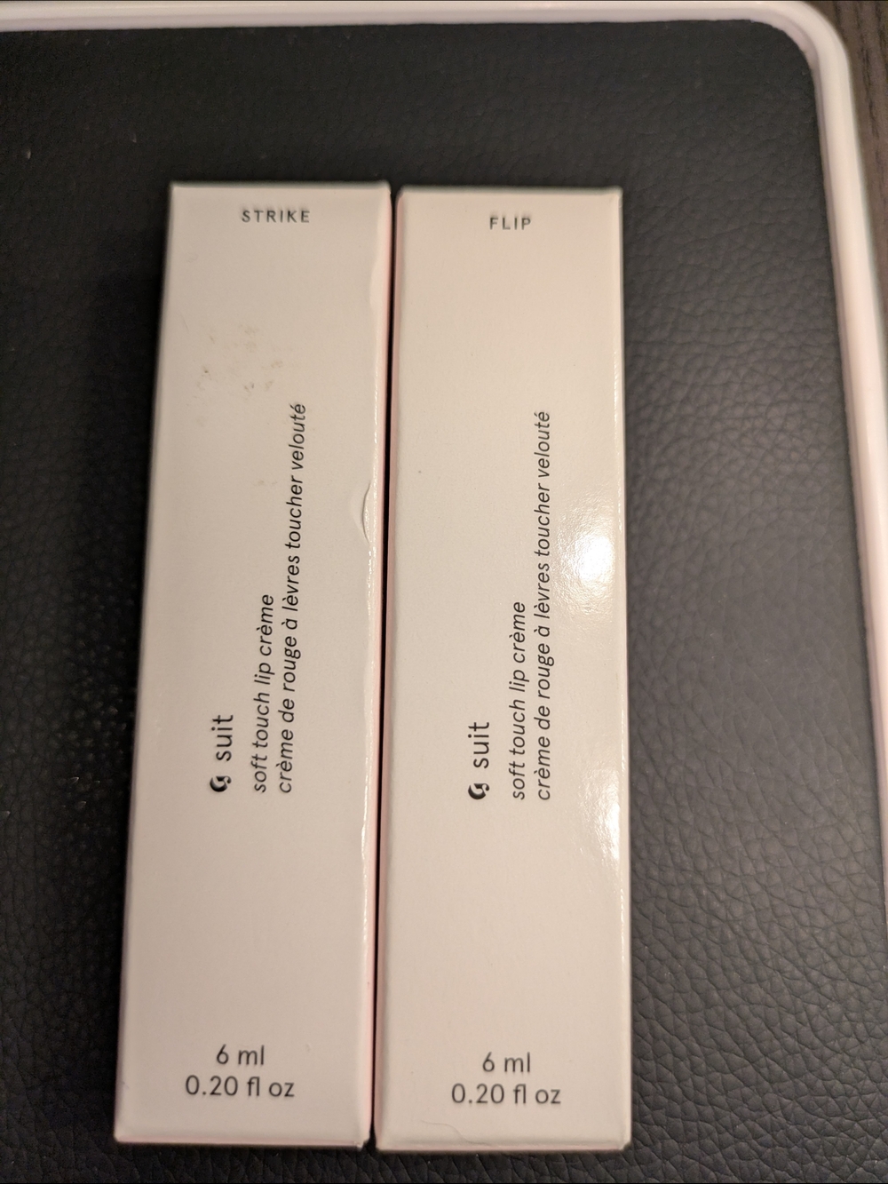 Glossier Suit Soft-Touch Lip Crème (6 ml) — Strike / Flip Pink Shades